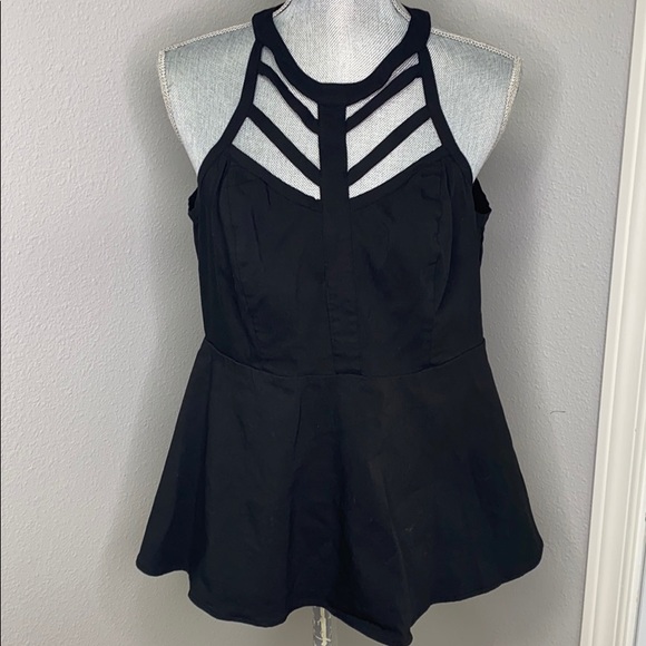 torrid Tops - TORRID Peplum Cut Out Top